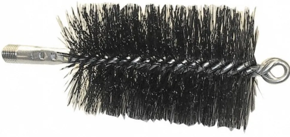 Double Stem/Spiral Tube Brush: 2-3/4" Dia, 7-1/2" OAL