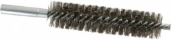 Double Stem/Spiral Tube Brush: 1" Dia, 6" OAL, Stainless Steel Bristles