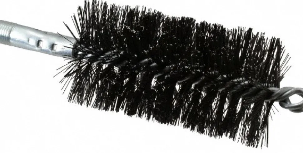 Double Stem/Spiral Tube Brush: 2-1/4" Dia, 7-1/2" OAL