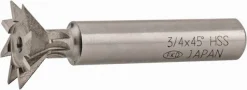 Dovetail Cutter: 45 °, 3/4" Cut Dia, 5/16" Cut Width, High Speed Steel