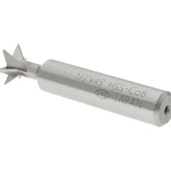 Dovetail Cutter: 45 °, 1/2" Cut Dia, 1/4" Cut Width, Cobalt