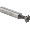 Dovetail Cutter: 45 °, 1/2" Cut Dia, 1/8" Cut Width, High Speed Steel