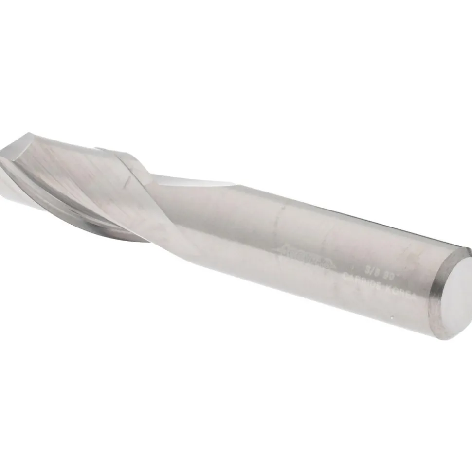 Drill Mill: 3/8" Dia, 1" LOC, 2 Flutes, 90 ° Point, Solid Carbide