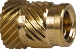 1/4" Drill, 10 32 UNF, 0.278" Dia, Brass Unheaded Heat Installed Threaded Insert