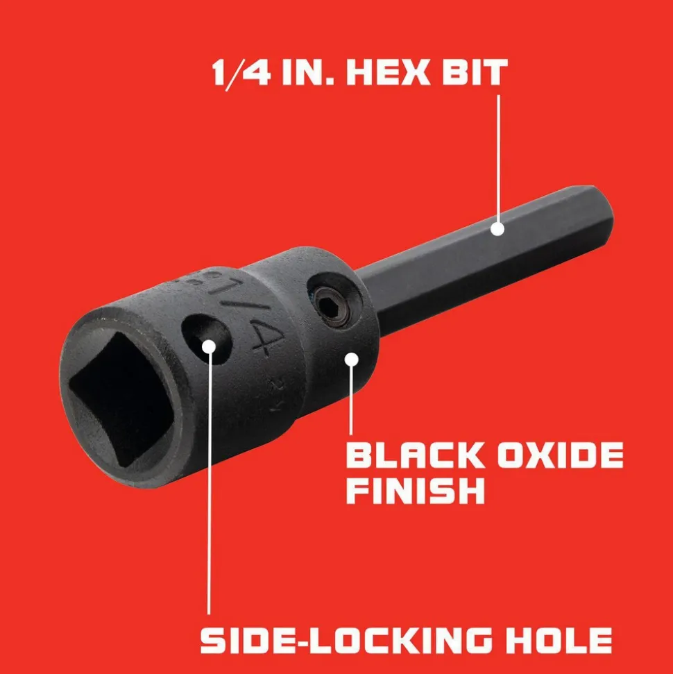 3/8" Drive, 1/4" Impact Hex Bit Socket