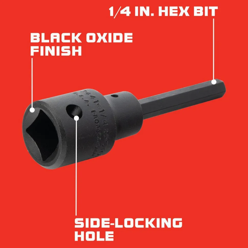 1/2" Drive, 1/4" Impact Hex Bit Socket