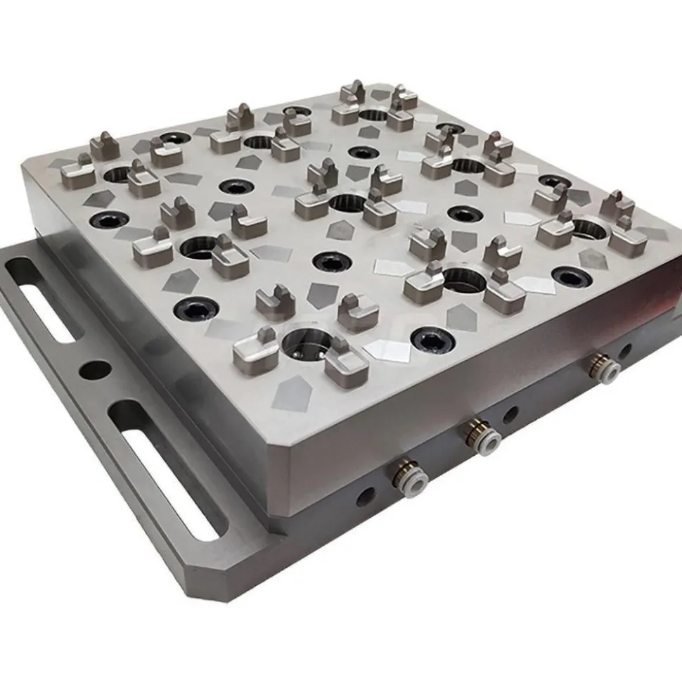EDM Chucks: Chuck Size: 300mm x 240mm; System Compatibility: Erowa ITS; Actuation Type: Pneumatic; Material: Stainless Steel