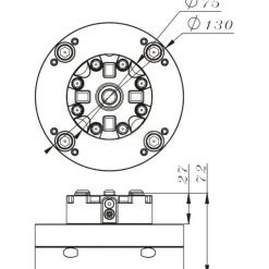 EDM Chucks: Chuck Size: 130mm X 72mm; System Compatibility: Macro, System 3R; Actuation Type: Manual; Material: Stainless Steel