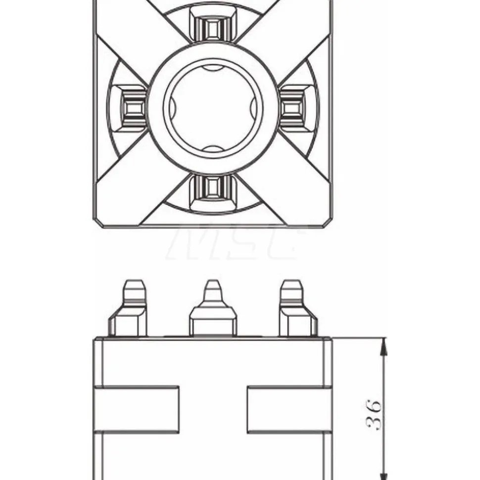 EDM Chucks: Chuck Size: 56mm x 56mm x 36mm; System Compatibility: Erowa ITS; Actuation Type: Manual; Material: Stainless Steel