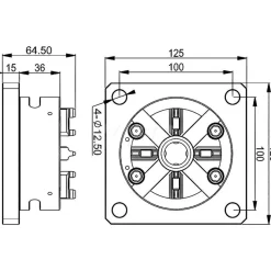 EDM Chucks: Chuck Size: 125mm x 125mm x 64.5mm; System Compatibility: Erowa ITS; Actuation Type: Manual; Material: Stainless Steel