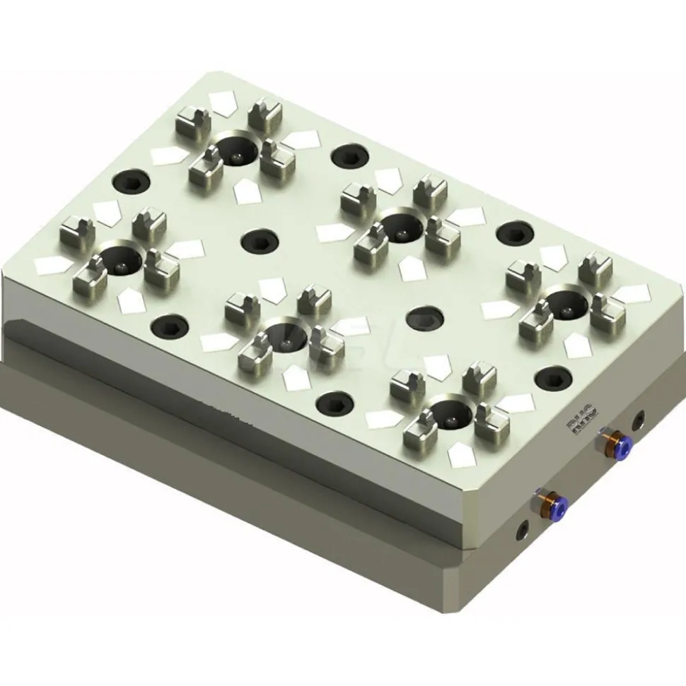 EDM Chucks: Chuck Size: 260mm x 200mm x 77.5mm; System Compatibility: Erowa ITS; Actuation Type: Pneumatic; Material: Stainless Steel