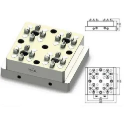 EDM Chucks: Chuck Size: 200mm x 170mm x 77.5mm; System Compatibility: Erowa ITS; Actuation Type: Pneumatic; Material: Stainless Steel