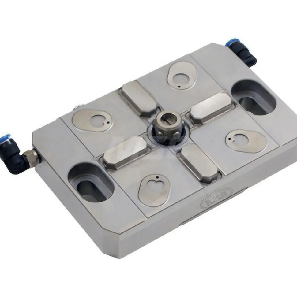 EDM Chucks: Chuck Size: 122mm x 80mm x 22mm; System Compatibility: Macro, System 3R; Actuation Type: Pneumatic; Material: Stainless Steel