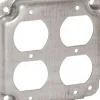 Electrical Box Cover: Steel, 4" Wide, 4" High
