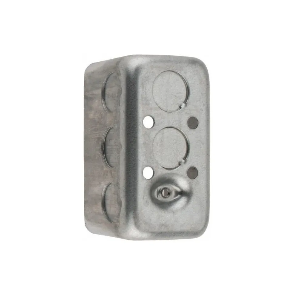 Electrical Outlet Box: Steel, Rectangle, 4" OAH, 2-1/8" OAW, 2-1/8" OAD, 1 Gang