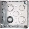 Electrical Outlet Box: Steel, Square, 4" OAH, 4" OAW, 2-1/8" OAD, 1 Gang
