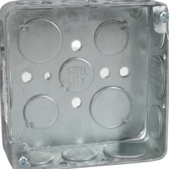 Electrical Outlet Box: Steel, Square, 4