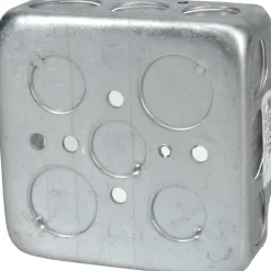 Electrical Outlet Box: Steel, Square, 4