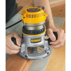 Electric Fixed Base Router: 1/2 & 1/4" Collet, 6.0000" Base Dia, 1.75 hp, 24500 RPM