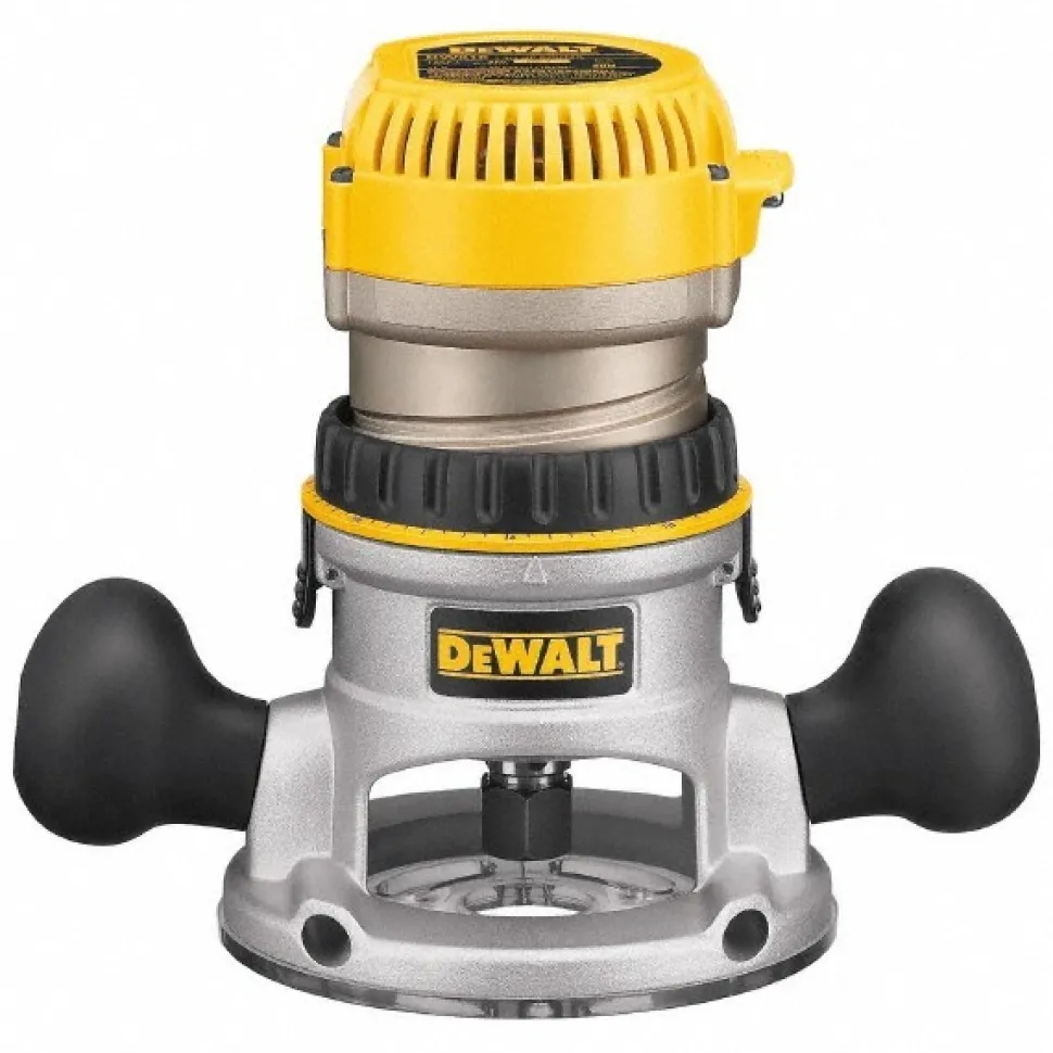 Electric Fixed Base Router: 1/2 & 1/4" Collet, 6.0000" Base Dia, 1.75 hp, 24500 RPM