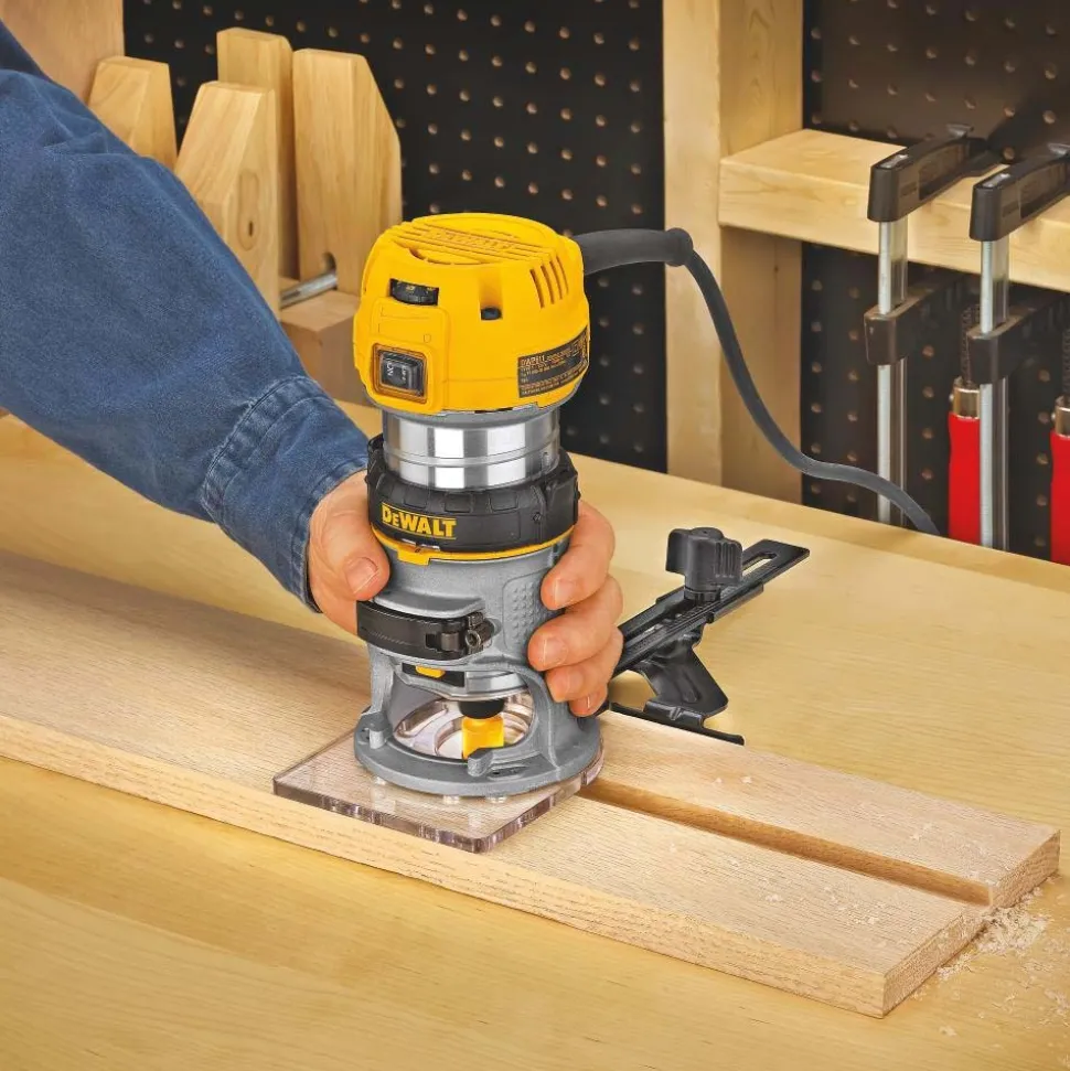 Electric Fixed Base Router: 1/4" Collet, 1.25 hp, 16000-27000 RPM
