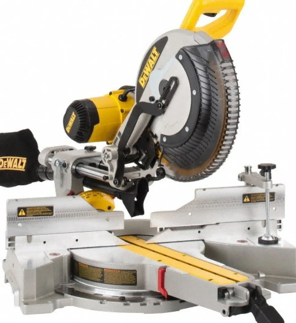 Electric Miter Saw: 12" Blade, 5/8 or 1" Arbor, Sliding