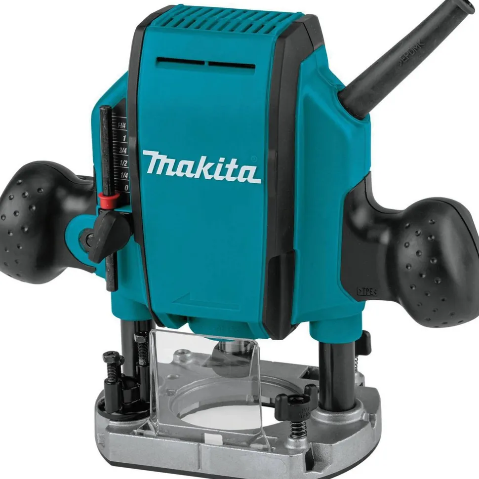 Electric Plunge Base Router: 1/4" Collet, 1.25 hp