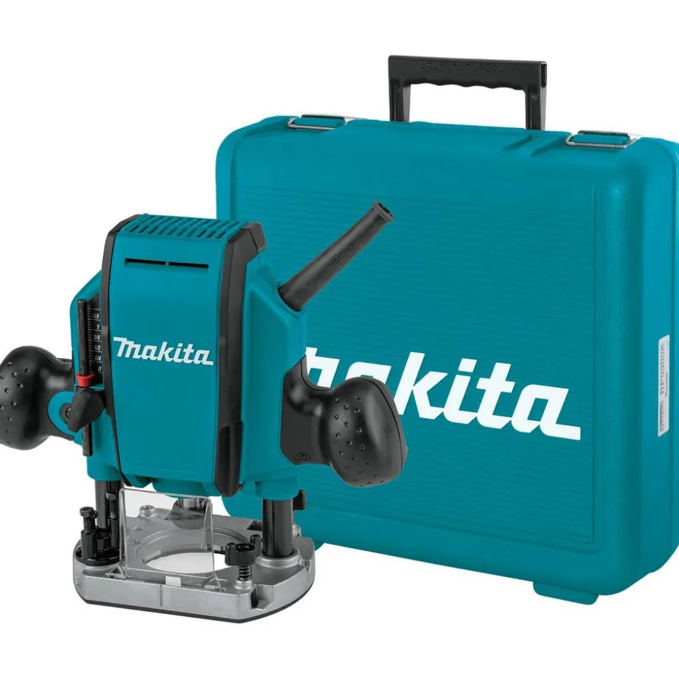 Electric Plunge Base Router: 1/4" Collet, 1.25 hp