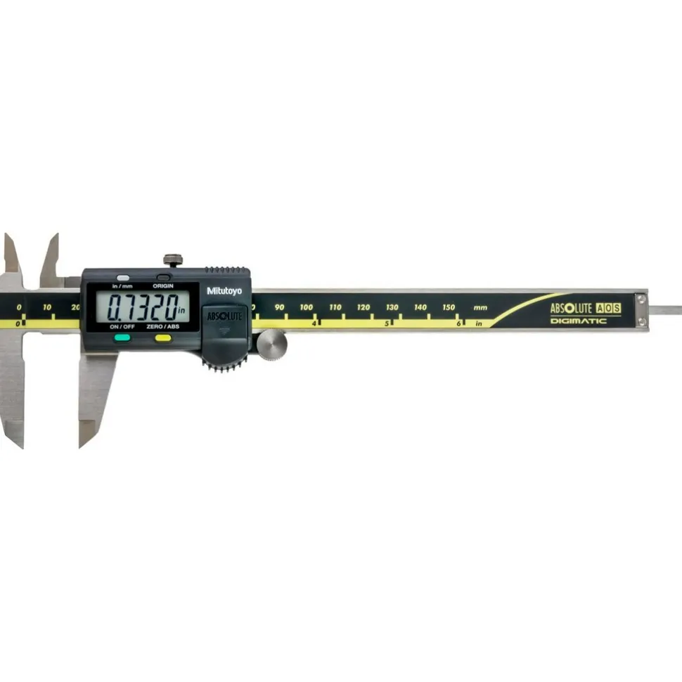 Electronic Caliper: 150.00 mm, 6", 0.01 mm, 0.0005" Resolution, +/-0.02 mm, +/-0.0010" Accuracy, Stainless Steel
