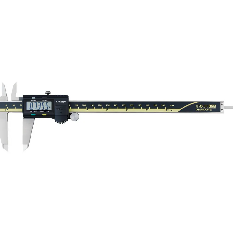 Electronic Caliper: 200.00 mm, 8", 0.01 mm, 0.0005" Resolution, +/-0.02 mm, +/-0.0010" Accuracy, Stainless Steel
