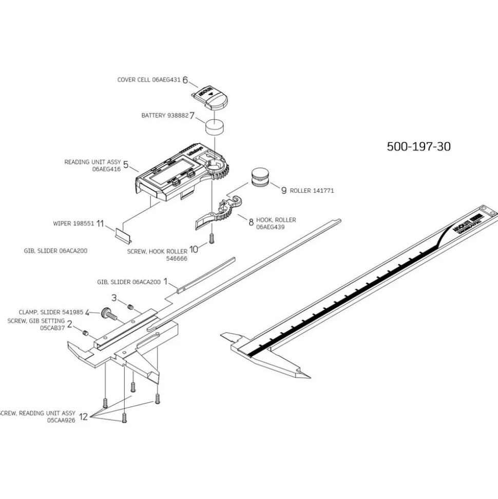 Electronic Caliper: 200.00 mm, 8", 0.01 mm, 0.0005" Resolution, +/-0.02 mm, +/-0.0010" Accuracy, Stainless Steel