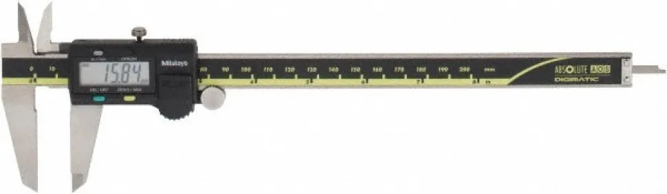 Electronic Caliper: 200.00 mm, 8", 0.01 mm, 0.0005" Resolution, +/-0.02 mm, +/-0.0010" Accuracy, Stainless Steel
