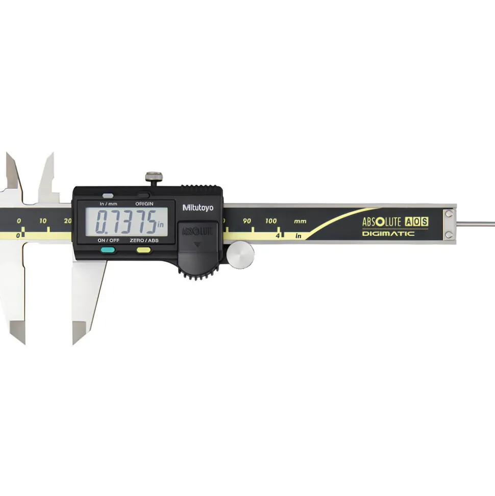 Electronic Caliper: 100.00 mm, 4", 0.01 mm, 0.0005" Resolution, +/-0.02 mm, +/-0.0010" Accuracy, Stainless Steel