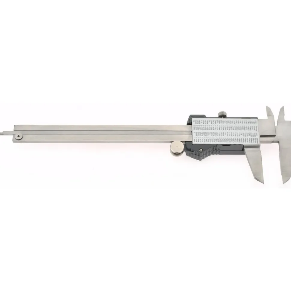 Electronic Caliper: 150.00 mm, 6", 0.0100 mm, 0.0005" Resolution, +/-0.02 mm, +/-0.0010" Accuracy, Calibrated, Stainless Steel