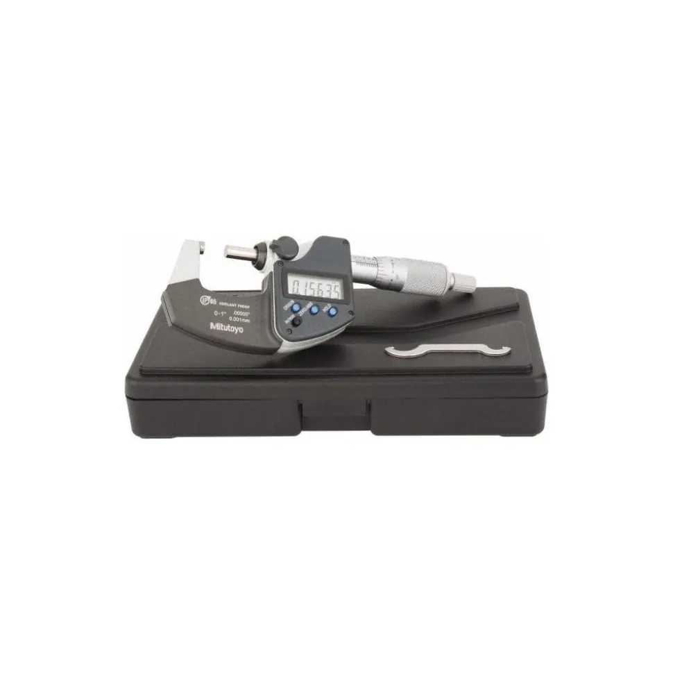 Electronic Outside Micrometer: 0.00 mm to 1", Solid Carbide Face, IP65