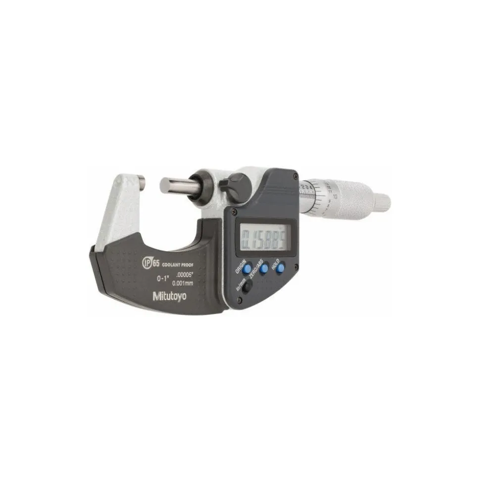 Electronic Outside Micrometer: 0.00 mm to 1", Solid Carbide Face, IP65