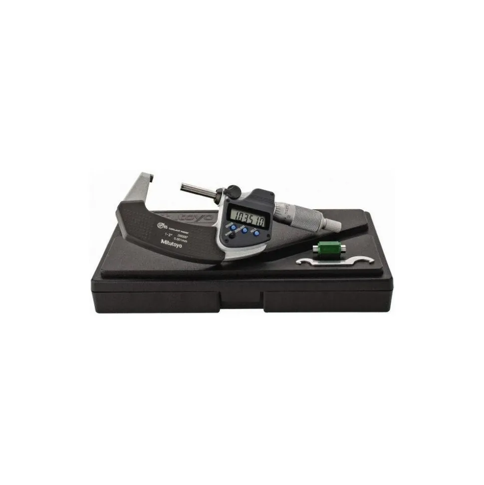 Electronic Outside Micrometer: 25.40 mm to 2", Solid Carbide Face, IP65