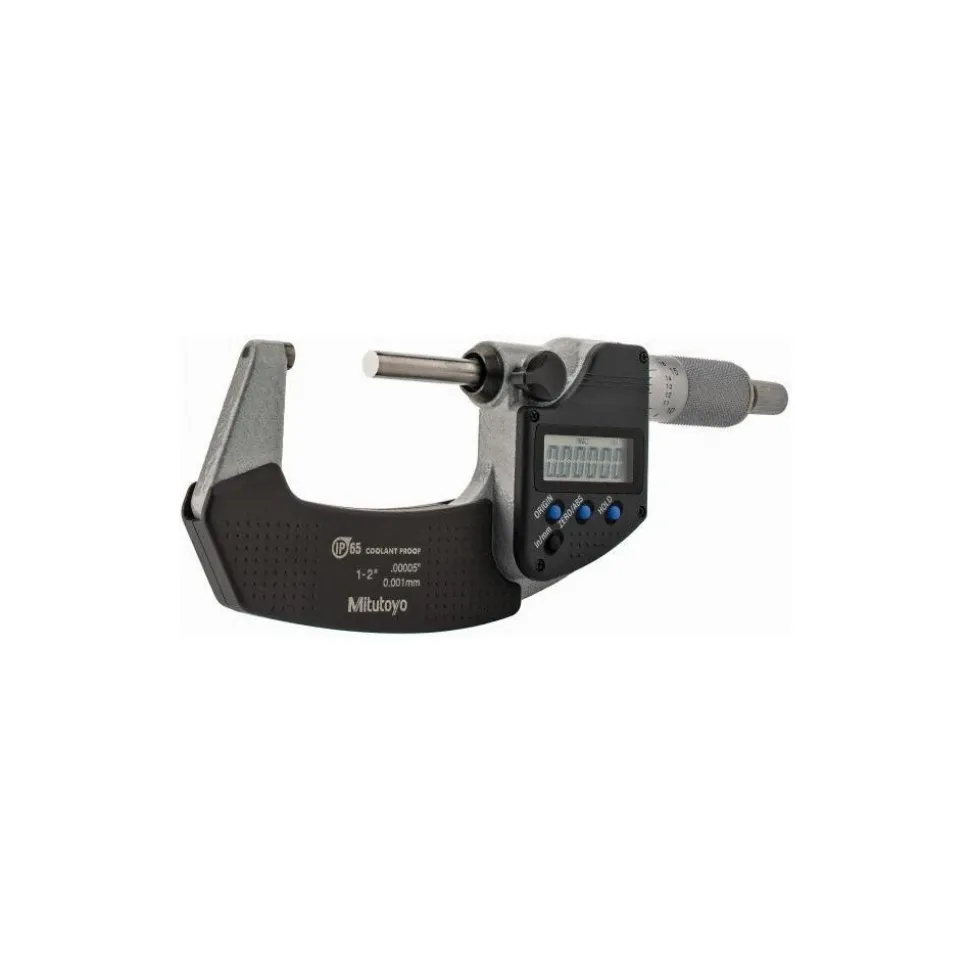Electronic Outside Micrometer: 25.40 mm to 2", Solid Carbide Face, IP65