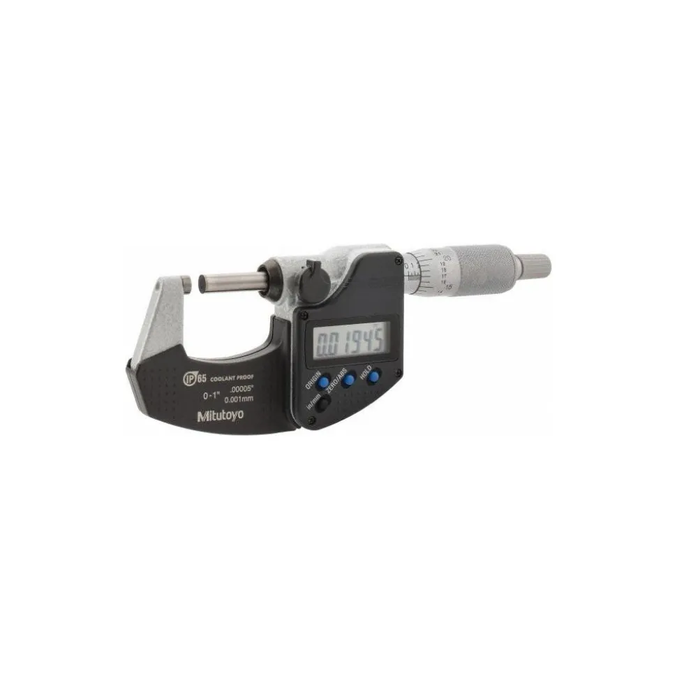 Electronic Outside Micrometer: 0.00 mm to 1", Solid Carbide Face, IP65