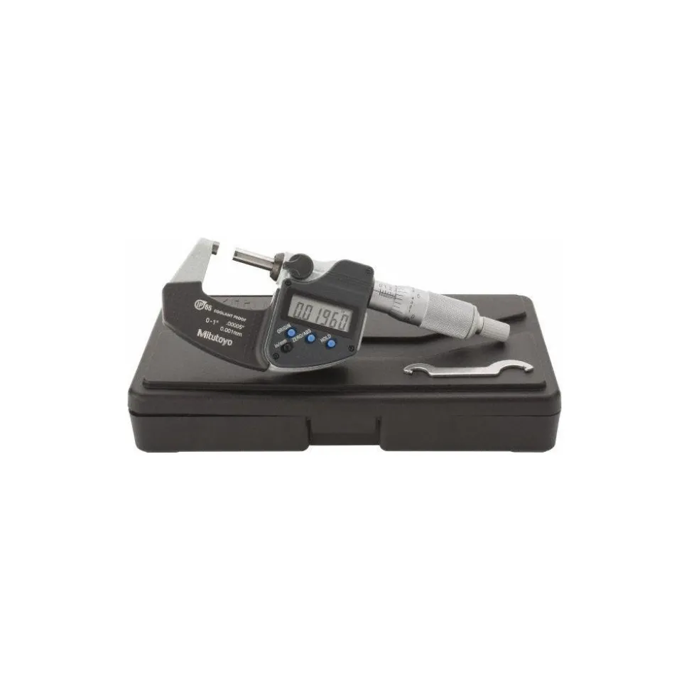 Electronic Outside Micrometer: 0.00 mm to 1", Solid Carbide Face, IP65