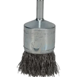 End Brush: 1" Dia, Stainless Steel, Crimped Wire