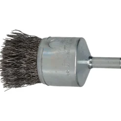 End Brush: 1" Dia, Stainless Steel, Crimped Wire