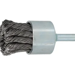 End Brush: 1-1/8" Dia, Steel, Knotted Wire