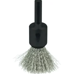 End Brushes: 1/2" Dia, Stainless Steel, Crimped Wire