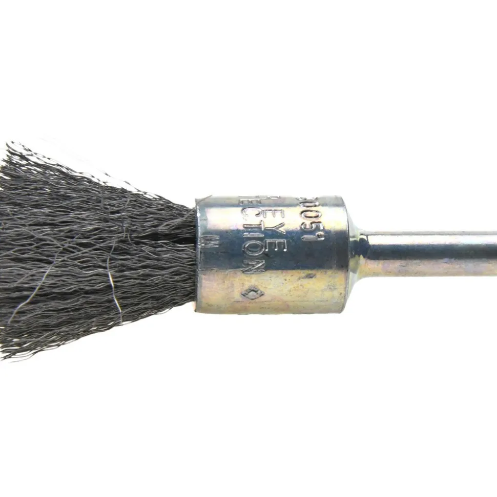 End Brushes: 1/2" Dia, Steel, Crimped Wire