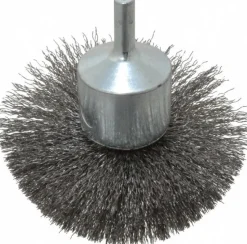 End Brushes: 3" Dia, Steel, Crimped Wire