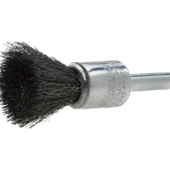 End Brushes: 1/2" Dia, Steel, Crimped Wire
