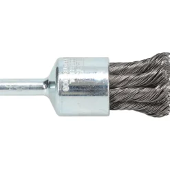 End Brushes: 3/4" Dia, Steel, Knotted Wire