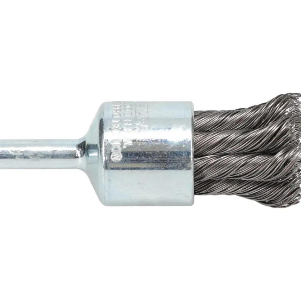 End Brushes: 3/4" Dia, Steel, Knotted Wire