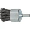 End Brushes: 1-1/8" Dia, Steel, Knotted Wire